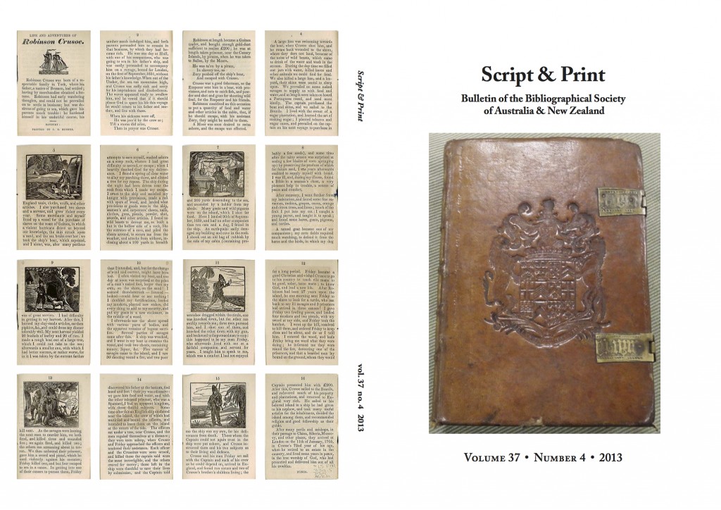 Script & Print Vol. 37 No. 4 (2013) coming soon – Bibliographical ...